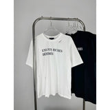 Erd melancholic rich second generation short-sleeved portrait sketch graffiti cross-border new high street loosecasual print