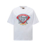 Gallery european and american couple wear plus size fried color washed short-sleeved t-shirt youth tee