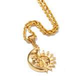 Jewelry Moon Sun Pendant Necklace