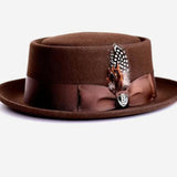 Walter White Hats Wool Cap Ribbon Decoration Turnup Brim Pure Wool Felt Hats