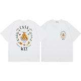 Summer collection: casa casablanca print oversized short-sleeve t-shirt - premium heavyweight cotton