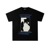 Erd: brooding rich kid - american retro portrait print rock 'n' roll hip-hop pocket oversized short sleeve tee