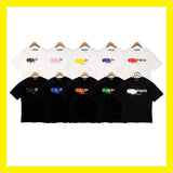 Cross-border pa spray-painted letter short-sleeved palm tree fog high street graffiti logo t