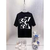 Spring/summer ow splatter graffiti arrow graphic crewneck short sleeve tee