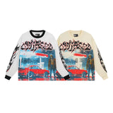 Cross-border wholesale american trend skull metal rock band robot bottom shirt pure cotton looselong sleevest