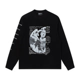 Erd melancholy rich second generation loose washed distressed pig head human face color matching hole hooded sweatshirt zipper