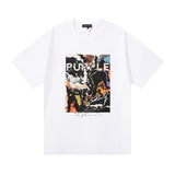 Purple br@nd comfy basics letter logo printing short-sleeved fog american street t-shirt