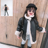 Girl Jacket Girl's Leather Cloth Winter Clothing Kids' Clothing