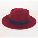 Walter White Hats Autumn and Winter Simplicity Fashion Wide Brim Wool Top Hat Leisure Felt Cap Wool Cap