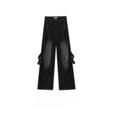 Unisex Jeans Vintage Heavy Work Old Jeans Straight Wide Leg Pants