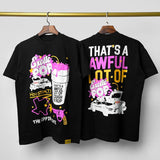 Cough syrup short-sleeved high-quality pure cotton round neck t-shirt fashionprinting breathable short-sleeved summer
