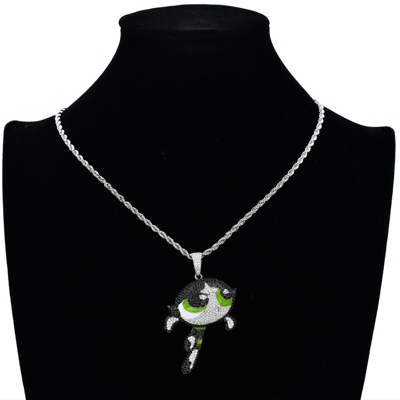 The Powerpuff Girls Pendants Cartoon Hip Hop Necklace