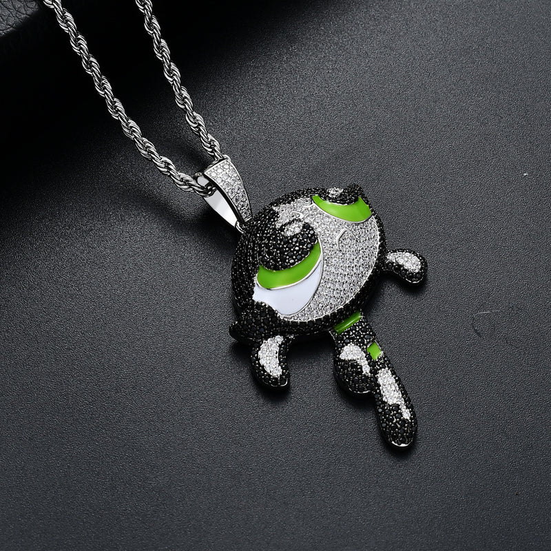 The Powerpuff Girls Pendants Cartoon Hip Hop Necklace