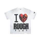 Wholesale american retro rugged play gorilla print t-shirt - distressed, ripped, faux two-piece short sleeve