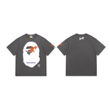 B@pe tshirtsssummertrendy ape head little monkey camouflage couple short sleeve round neck t-shirt men