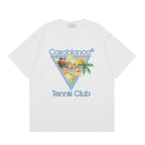 Summer collection: casa casablanca print oversized short-sleeve t-shirt - premium heavyweight cotton