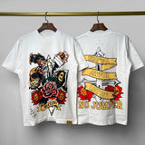 Cough syrup short-sleeved high-quality pure cotton round neck t-shirt fashionprinting breathable short-sleeved summer