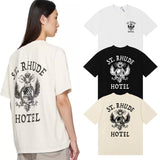 Rhude T Shirts Totem Simple Printing Cotton Casual Short Sleeve Men and Women