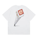 casa casablanca short-sleeved fantasy door letter logo printingstylish round neck short-sleeved t-shirt
