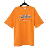 Vtm letter american style no photo printing loose washed distressed short sleeve t-shirt couple outfit