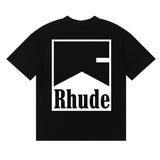 Rhude T Shirts Printed Cotton Crew Neck Short Sleeve Men and Women