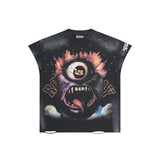Wholesale american retro rugged play gorilla print t-shirt - distressed, ripped, faux two-piece short sleeve