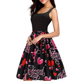 Graduation Dress Homecoming Dress Valentine's Day Women's Vest Stitching Printing Large Swing Dress