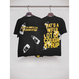 Cough syrup short-sleeved high-quality pure cotton round neck t-shirt fashionprinting breathable short-sleeved summer
