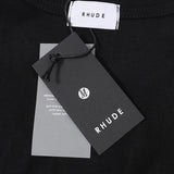 Rhude T Shirts College Badge Printed Cotton Casual Short Sleeve Men and Women