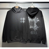 Amri splash ink flowing paint starry sky crack letter logo unicorn arm hoodie sweatshirt couple wear long sleeves