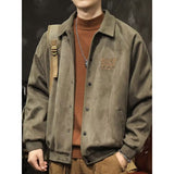 Unisex Baseball Jersey Lapel Jacket Spring Fall Loose Casual Jacket