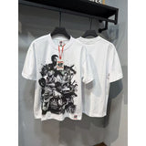 American asaali character print short sleeve t-shirt & trendy shorts set - summer collection