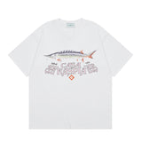 Summer collection: casa casablanca print oversized short-sleeve t-shirt - premium heavyweight cotton