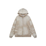 American retro valeforever washed & distressed hotfix rhinestone cotton shorts high street hooded sweatshirt