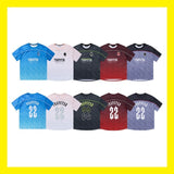 trapstar gradient color athletic short-sleeve basketball jersey football jersey t-shirt mesh breathable training top for export