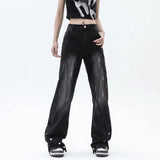 Unisex Jeans Tooling Jeans Washed Loose Straight Casual Pants
