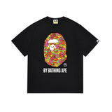 Cross-border wholesale summer classic ape camo lightning print cotton short sleeve t-shirt