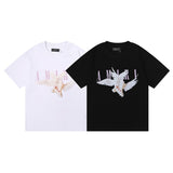 Wholesale amri little angel crane peace bird digital gradient letter logo couple's short set