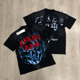 First row american trend high quality washed retro hot diamond casual short-sleeved t-shirt