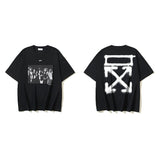 European and american spring/summer ow gradient arrow graphic crew neck short sleeve t-shirt