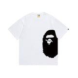 Wholesale japanese style side plaid camo ape head short sleeve color block trendy t-shirt for summer
