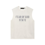 Fog icon double line essentials american high street summerloose couple short sleeve trendy heavy weight t-shirt