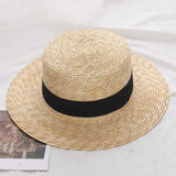 Walter White Hats Gulnazar Straw Straw Flat Top Top Hat Sunshade Width Broad-Brimmed Hat