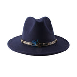 Walter White Fedora Autumn and Winter Feather Woolen Hat British Woolen Jazz Top Hat