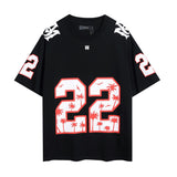 Wholesale foreign trade amir washed distressed tiger head number & letter logo short sleeve t-shirt