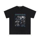 Erd: brooding rich kid - american retro portrait print rock 'n' roll hip-hop pocket oversized short sleeve tee