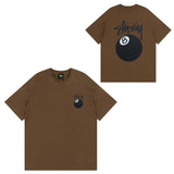 Summer running volume stussy short-sleeved t-shirt dice black eight ice cream comfy basics american couple summer t