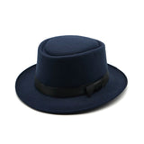 Walter White Hats British Style Dome Curved Brim Top Hat Solid Color Chaplin Hamburger Hat
