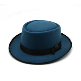 Walter White Hats British Style Dome Curved Brim Top Hat Solid Color Chaplin Hamburger Hat