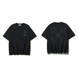 European and american spring/summer ow gradient arrow graphic crew neck short sleeve t-shirt